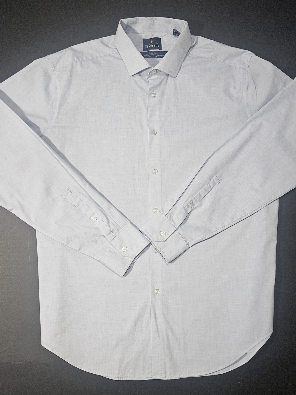 Stafford Travel 365 All Temp Comfort Fitted Dress Shirt XL 17-17.5 36-37